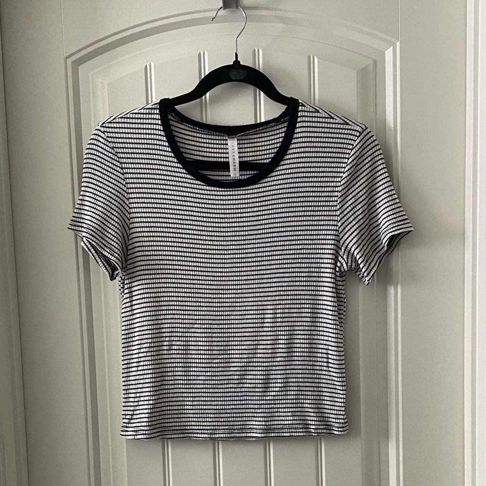 Striped Black and White Women's Top
